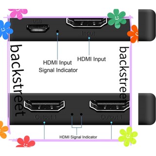 Backstreet HDMI Splitter อุปกรณ์เสริมคอมพิวเตอร์ที่มีประสิทธิภาพสายเคเบิลวิดีโอตัวแยกสายเคเบิล