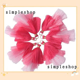 Simple จี้พู่โพลีเอสเตอร์ สีชมพู พร้อมแหวนจั้มพ์