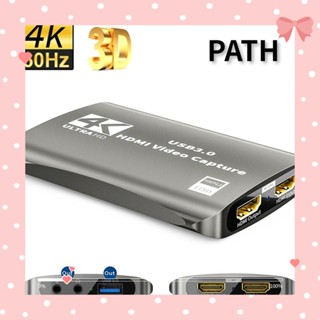 PATH การ์ดจับภาพวิดีโอ 4K HD 60fps พร้อมไมโครโฟนเสียง USB 3.0 สําหรับ Nintendo Switch PS4 5