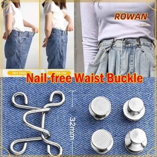 ROWANS 27/32MM Nail-free Waist Buckle Fashion for Women Men Jeans Pants Removable Detachable Waist Closing