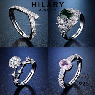 HILARY JEWELRY แท้ มอยส์ซาไนท์ไดมอนด์ แหวน ต้นฉบับ เงิน เรียบง่าย เครื่องประดับ แฟชั่น 925 เครื่องประดับ ผู้หญิง เกาหลี Silver M066