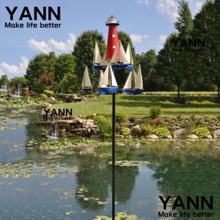 Yann1 กังหันลมโลหะ รูปเรือใบ สําหรับสนามหญ้า