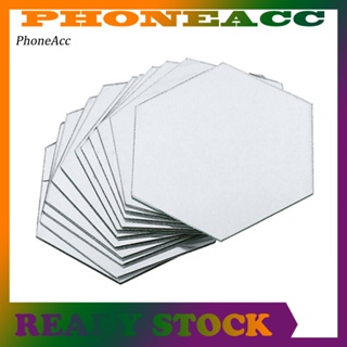 Phoneacc สติกเกอร์กระจกอะคริลิค รูปหกเหลี่ยม ลอกออกได้ สําหรับติดตกแต่งผนังบ้าน DIY 12 ชิ้น