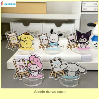 Sanrio Kuromi Pochacco Stand-up Photocard Clip Cute Note Clip Card Fixed Clip Mini Acrylic Standee Desktop Ornaments ICECUBES