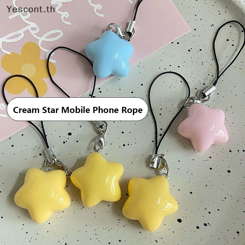 Phone Straps & Keychains 10 บาท Yescont Kawaii จี้เรซิ่น รูปดาวห้าแฉก พร้อมสายคล้องโทรศัพท์ กระเป๋าเป้สะพายหลัง Ch Ins ของขวัญ สําหรับคู่รัก Mobile & Gadgets