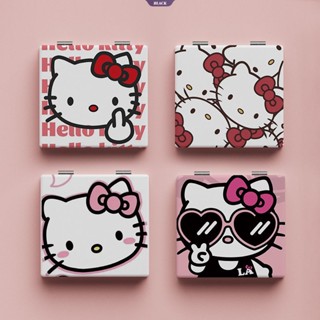 SANRIO กระจกแต่งหน้า สองด้าน ขนาดเล็ก แบบพกพา ลาย Hello Kitty เหมาะกับของขวัญ สําหรับเด็ก [BL]