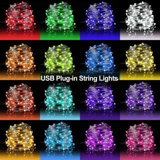 สายไฟนางฟ้า Led 1 เมตร 5 เมตร 10 เมตร / สายไฟนางฟ้า สีเงิน ใช้พลังงาน USB / ไฟสตริง กันน้ํา เหมาะสําหรับในร่มและกลางแจ้ง / ไฟกลางคืน สําหรับตกแต่งห้องนอน, คริสต์มาส, รอมฎอน, ปีใหม่, ปาร์ตี้, งานแต่งงาน, วันเกิด, ห้องเด็ก, ลานบ้าน, หน้าต่าง