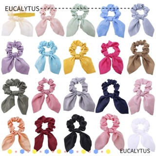 Eutus ที่คาดผม ผ้ายืดหยุ่น ประดับโบว์ สีพื้น สําหรับผู้หญิง 5 ชิ้น