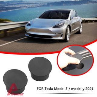 ฝาครอบป้องกันสกรู ด้านหน้า สําหรับ Tesla Model 3 Model Y 2021 JAU [Woodrow.th] 2 ชิ้น