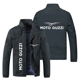 MOTO GUZZI LOGO jacket motorcycle shop custom work clothes V85 TT V7 V9 Bobber GT8V California1400 V100 outdoor riding loose thin cardigan stand collar windbreaker