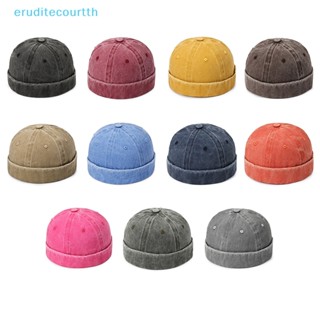 [eruditecourtth] ใหม่ หมวกบีนนี่ ผ้ายีน ผ้าฝ้าย สีพื้น สามารถปรับได้ แฟชั่นฤดูใบไม้ผลิ และฤดูใบไม้ร่วง สไตล์เรโทร สําหรับผู้หญิง และผู้ชาย [ใหม่]