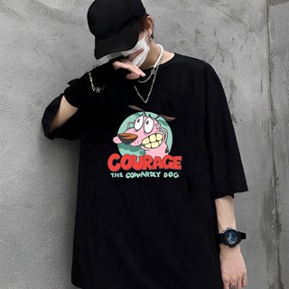 เสื้อยืดคุณภาพดี   Courage The Cowardly Dog Courage MenS Fashion Cartoon T Shirt