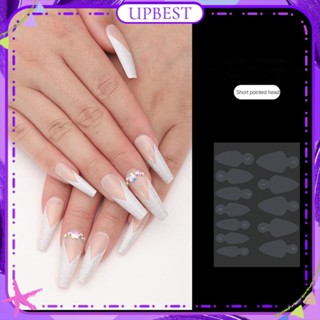 ♕ 1pc Nail Art Crystal Nail Mold French Sticker Extension Nail Membrane Non Matte Paper Holder Manicure Tool For Nail Shop 4 Designs UPBEST