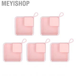 Meyishop Plastic Small Storage Box  Clear Container Portable Gland Design Pink Hanging Hole Glossy for Necklaces