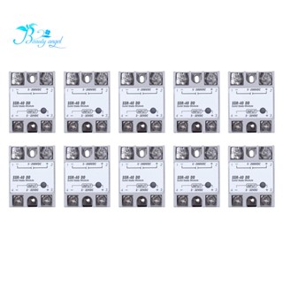 รีเลย์โซลิดสเตทเฟสเดี่ยว DC-DC SSR-40DD 40A DC3-32V DC5-60V สีขาว และสีเงิน 10 ชิ้น