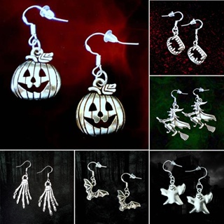 New Wizard Zombie Ghost Bat Pumpkin Stud Claws Minimalistic Halloween Earrings