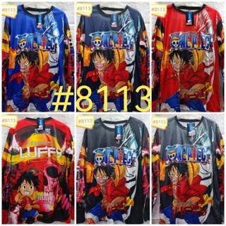 8113 เสื้อเจอร์ซีย์ แขนยาว ลาย one piece มอเตอร์ปาง