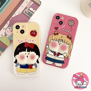 เคสโทรศัพท์มือถือ ซิลิโคนนิ่ม TPU กันกระแทก ลายการ์ตูนเจ้าหญิงตลกน่ารัก 3D สําหรับ iPhone 14 13 12 11 Pro Max X Xr Xs Max 8 7 Plus SE2020