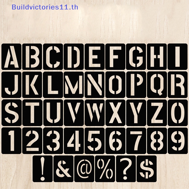 Buildvictories11 แม่แบบลายฉลุ ลายนูน รูปตัวอักษร ตัวเลข 42 ชิ้น