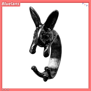 Bluelans แหวนเปิด รูปกระต่าย สไตล์วินเทจ ของขวัญวันเกิด สําหรับคู่รัก