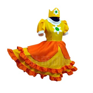 ชุดเดรสคอสเพลย์ การ์ตูน Super Mario Daisy Princess สําหรับปาร์ตี้คริสต์มาส