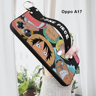 เคส OPPO A17 A17K A16 A16K A94 Reno 5F F19 Pro(พร้อมสายรัดข้อมือ) เคสโทรศัพท์มือถือ ซิลิโคน กันกระแทก ลายโจรสลัดคิง กลุ่มโจรสลัด