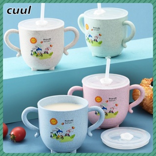 [cod] Children Milk Cup With Scale Home Baby Straw Cup Handle Learning To Drink ถ้วยหัดดื่ม cod