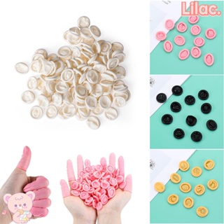 Lilac ถุงมือยางธรรมชาติ ป้องกันนิ้วมือ สําหรับตกแต่งเล็บ 100 ชิ้น 300 ชิ้น