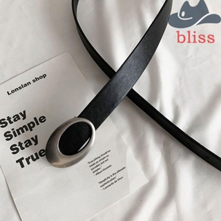 Bliss เข็มขัดหนัง PU หัวเข็มขัดโลหะ เข้ากับทุกการแต่งกาย สไตล์วินเทจ สําหรับผู้หญิง Y2K