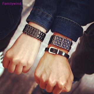 Familywind&gt; นาฬิกาข้อมือดิจิทัล ลาวา สายโลหะ LED สไตล์สปอร์ต สําหรับผู้ชาย คู่รัก