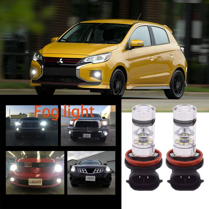 สําหรับ Mitsubishi MIRAGE / SPACE STAR VI 2013-2023 - 2 ชิ้น LED H11 Fog LAI หลอดไฟชุดแปลง 6000K สีข
