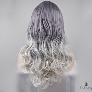 วิกผม แบบเต็มหัว ไล่โทนสีม่วง สีขาว และสีม่วง