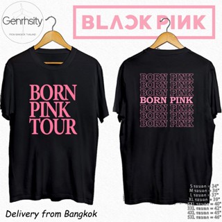 เสื้อยืดแขนสั้นคอกลม❤️‍🔥[พร้อมส่ง] T-shirt #BLACKPINK เสื้อดาว Women Unisex born pink tour Tee cotton❤️‍🔥s-5xlCotton 1