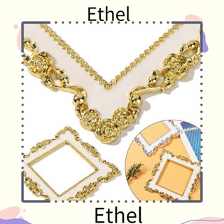 Ethel1 สติกเกอร์ติดผนัง สวิตช์ไฟ หรูหรา สีทอง สีเงิน