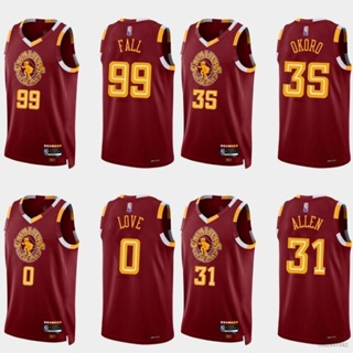 เสื้อกีฬาบาสเก็ตบอลแขนกุด ลายทีม Cleveland Cavaliers Okoro Fall Love Allen HQ7 NBA Jersey City Edition พลัสไซซ์ QH7