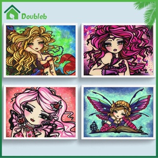 【Doub X ✮】ภาพวาดปักเพชร ทรงกลม ลายผู้หญิง 5D สําหรับตกแต่งบ้าน DIY ✮