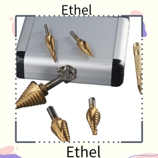 Ethel1 ชุดดอกสว่านเกลียว ชุบไทเทเนียม 1/8 เป็น 1-3/8 นิ้ว 50 ขนาด 5 ความเร็วสูง สําหรับเจาะไม้ และโลหะ DIY 6 ชิ้น