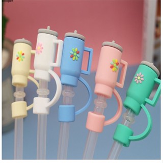 【ในการจัดส่ง】 Straw Cover Cap for Stanley Cup Silicone Straw Topper Fit Stanley Oz Tumbler With Handle 10mm Drinking Straw Tip Covers