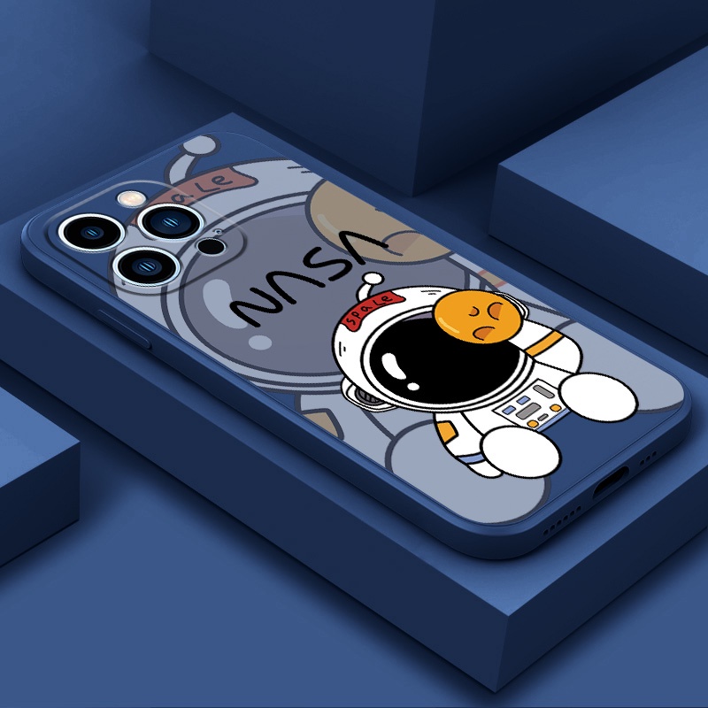 เคส Vivo Y02 Y02A Y02T Y21A Y21S Y31 2021 Y51 Y53S Y02S Y75 Y55 5G Y51A Y33 Y71 Y36 Y76 5G Y01 Y01A T1X MF071A โทรศัพท์มือถือ ซิลิโคนนิ่ม กันกระแทก ลายนักบินอวกาศ ดวงจันทร์ สําหรับ