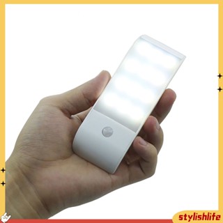 [stylishlife] โคมไฟ LED 12 ดวง ชาร์จสาย USB มีเซ็นเซอร์ตรวจจับการเคลื่อนไหว PIR สําหรับติดตู้เสื้อผ้า