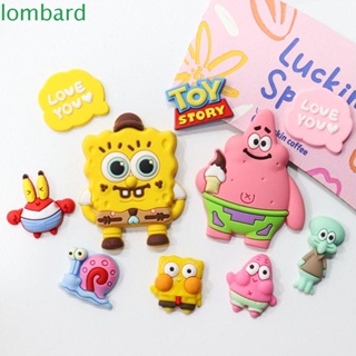 Lombard กิ๊บติดผม PVC ลายการ์ตูนสพันจ์บ็อบ 3D DIY สําหรับตกแต่งเครื่องประดับ ของขวัญ 10 ชิ้น