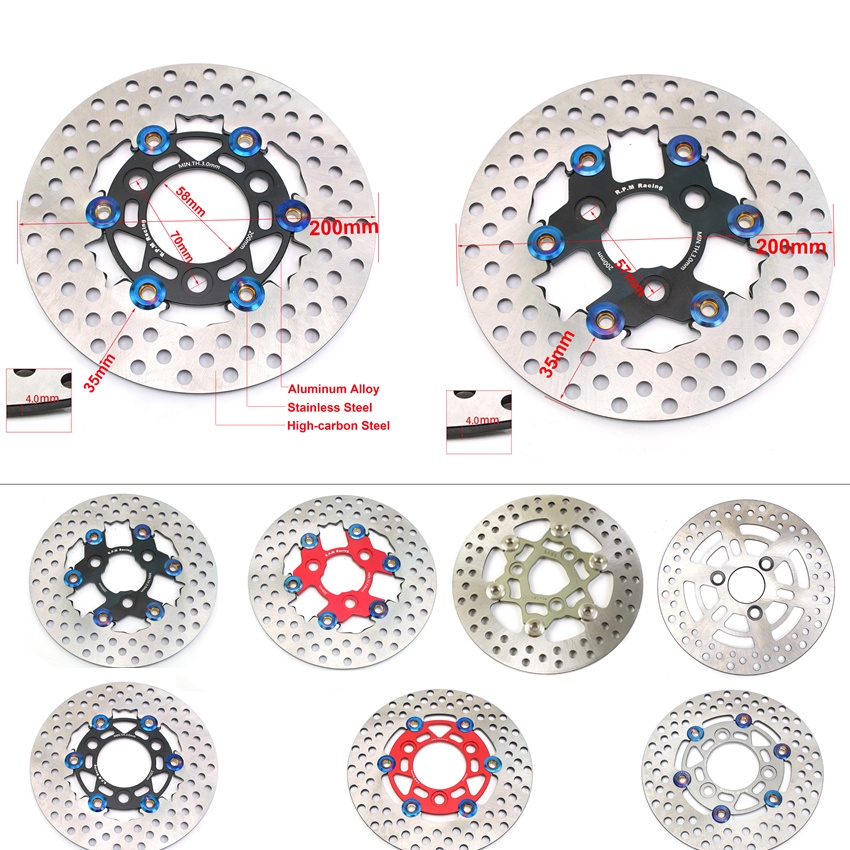 RPM 200mm 3 Hole Motorcycle Floating Brake Disc Hole pitch 57mm หรือ 70mm