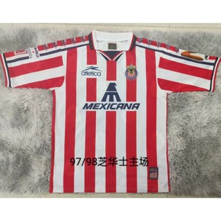 เสื้อกีฬาแขนสั้น ลายทีมชาติฟุตบอล Chivas Home 97-98 Jersey S-XXL ชุดเหย้า แห้งเร็ว AAA สไตล์วินเทจ สําหรับผู้ชาย