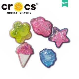 jibbitz crocs แท้ หัวเข็มขัด รูปดอกไม้ ประดับกลิตเตอร์ หลากสี สําหรับตกแต่งรองเท้า crocs 2023