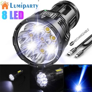 Lumiparty ไฟฉายฉุกเฉิน Led 8 ดวง 12000lm สว่างมาก ชาร์จ Usb