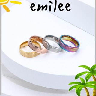 Emilee แหวนสเตนเลส เนื้อแมตต์ เครื่องประดับ สําหรับคู่รัก