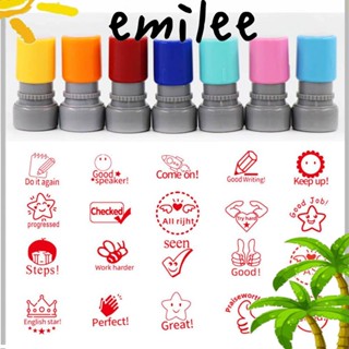 EMILEE แสตมป์ตรายางหมึก ไวต่อแสง ลายการ์ตูนภาษาอังกฤษ ของเล่นเสริมการเรียนรู้ สําหรับเด็ก