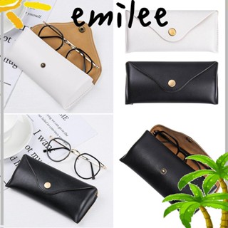 Emilee เคสแว่นตาหนัง แบบพกพา ทนทาน พร้อมหัวเข็มขัดโลหะ