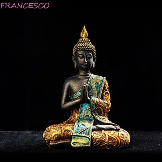 Francesco รูปปั้นพระพุทธรูปเรซิ่น แบบพกพา สไตล์วินเทจ สําหรับตกแต่งบ้าน