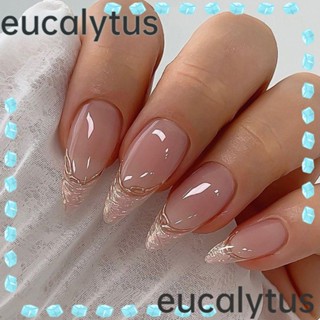 Eucalytus1 เล็บปลอม ลายเสือดาว สีทอง ถอดออกได้ สําหรับผู้หญิง